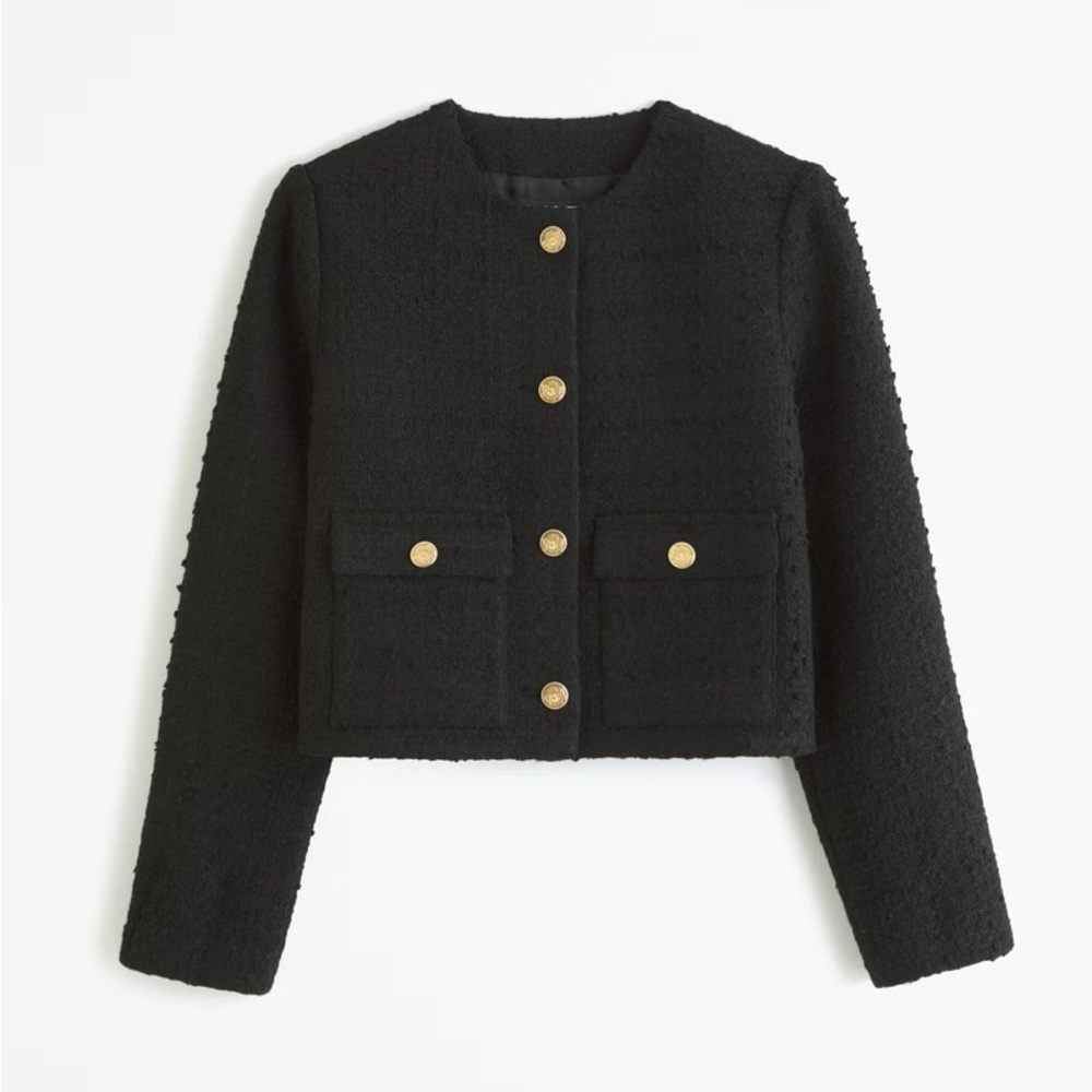 Abercrombie collarless tweed jacket